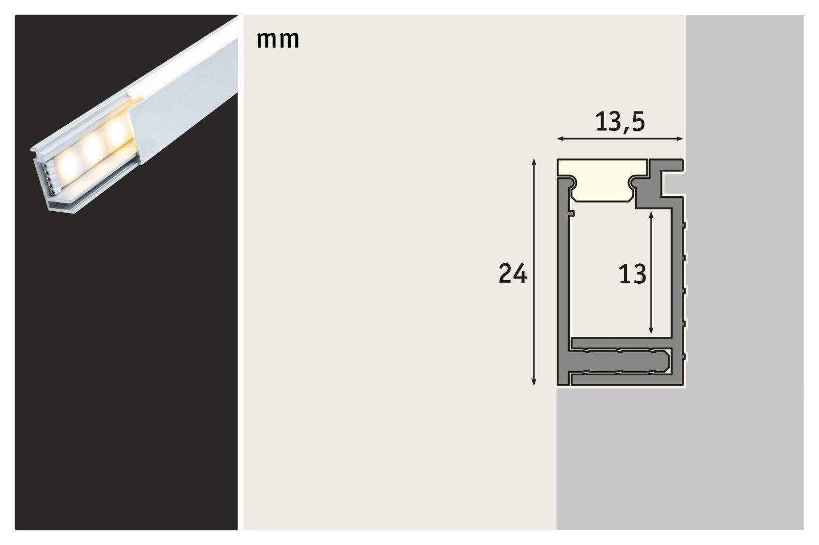 LumiTiles LED Strip přisazený profil Top 2m hliník eloxovaný/satén - PAULMANN
