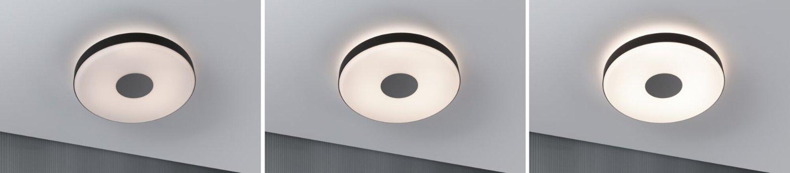 LED stropní svítidlo 3-krokové-stmívatelné Puric Pane 2700K / 2.230V 23W stmívatelné černá/šedá - PAULMANN