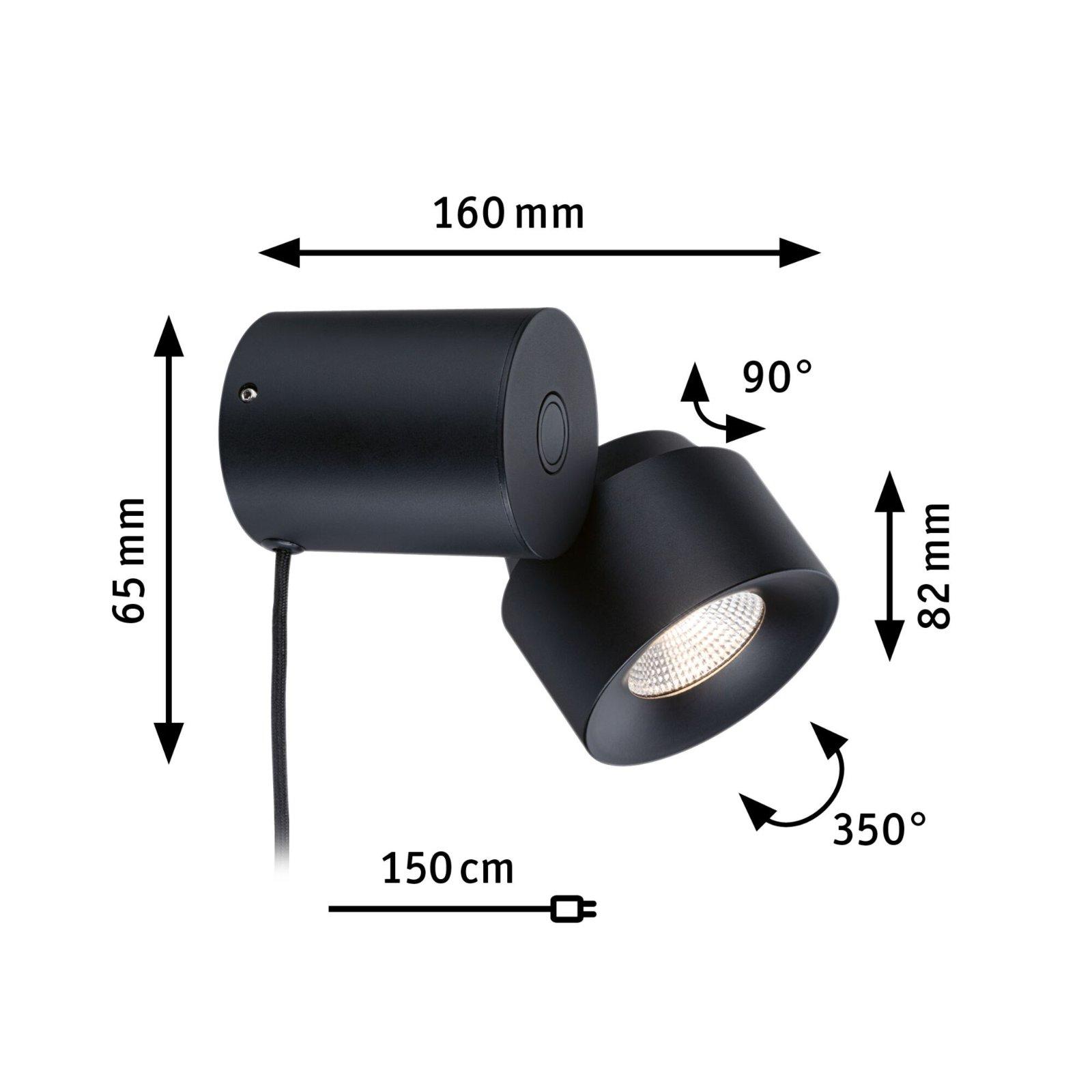 LED stolní lampa 3-krokové-stmívatelné Puric Pane 2700K 3W černá - PAULMANN