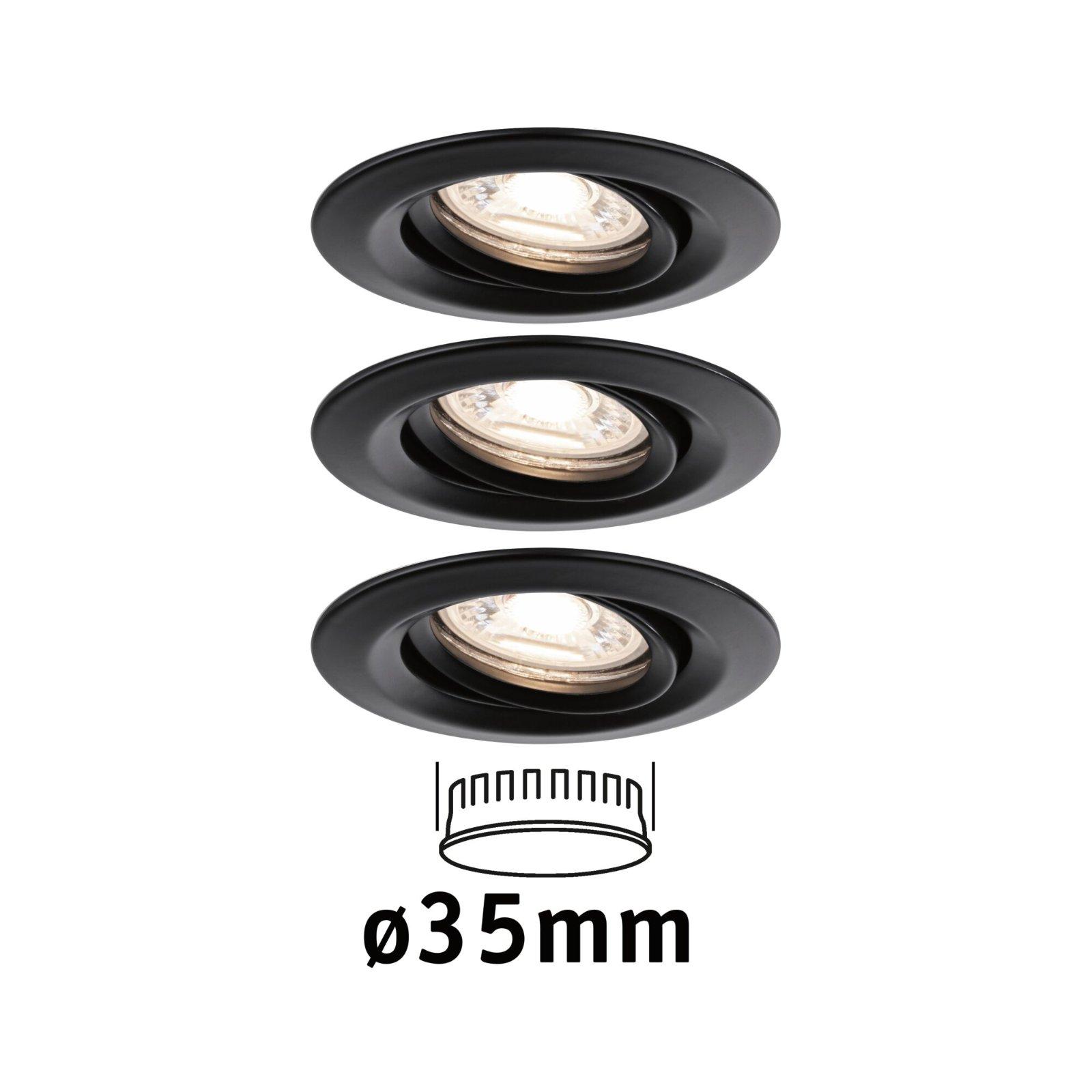 LED vestavné svítidlo Easy Dim Nova Mini Plus Coin základní sada výklopné 66mm 15° Coin 3x4W 230V 2700K černá mat - PAULMANN