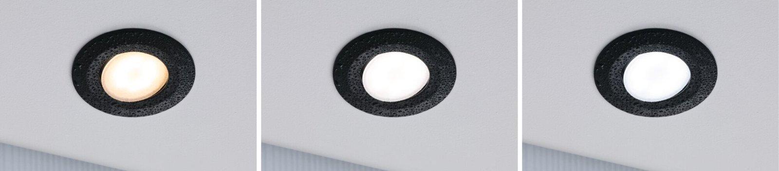 HomeSpa LED vestavné svítidlo Calla 3ks sada výklopné IP65 90mm 30° 3x5W 230V CCT černá mat - PAULMANN