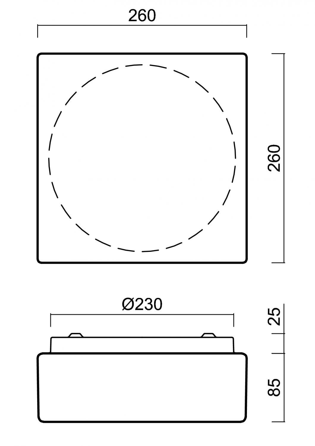 LINA 2 stropní/nástěnné skleněné svítidlo bílá IP43 100W E27 - OSMONT