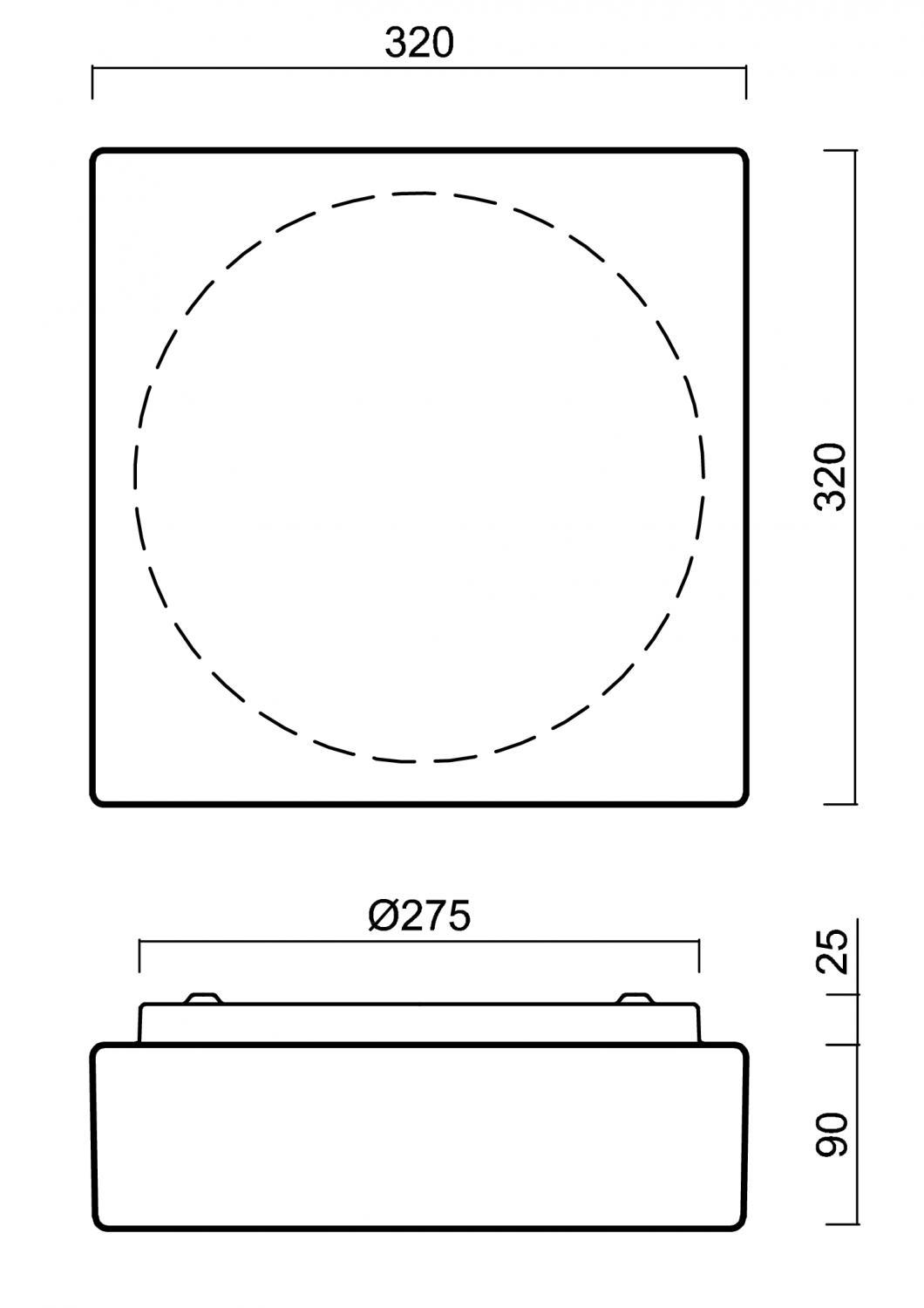 LINA 3 stropní/nástěnné skleněné svítidlo bílá IP43 2x60W E27 - OSMONT