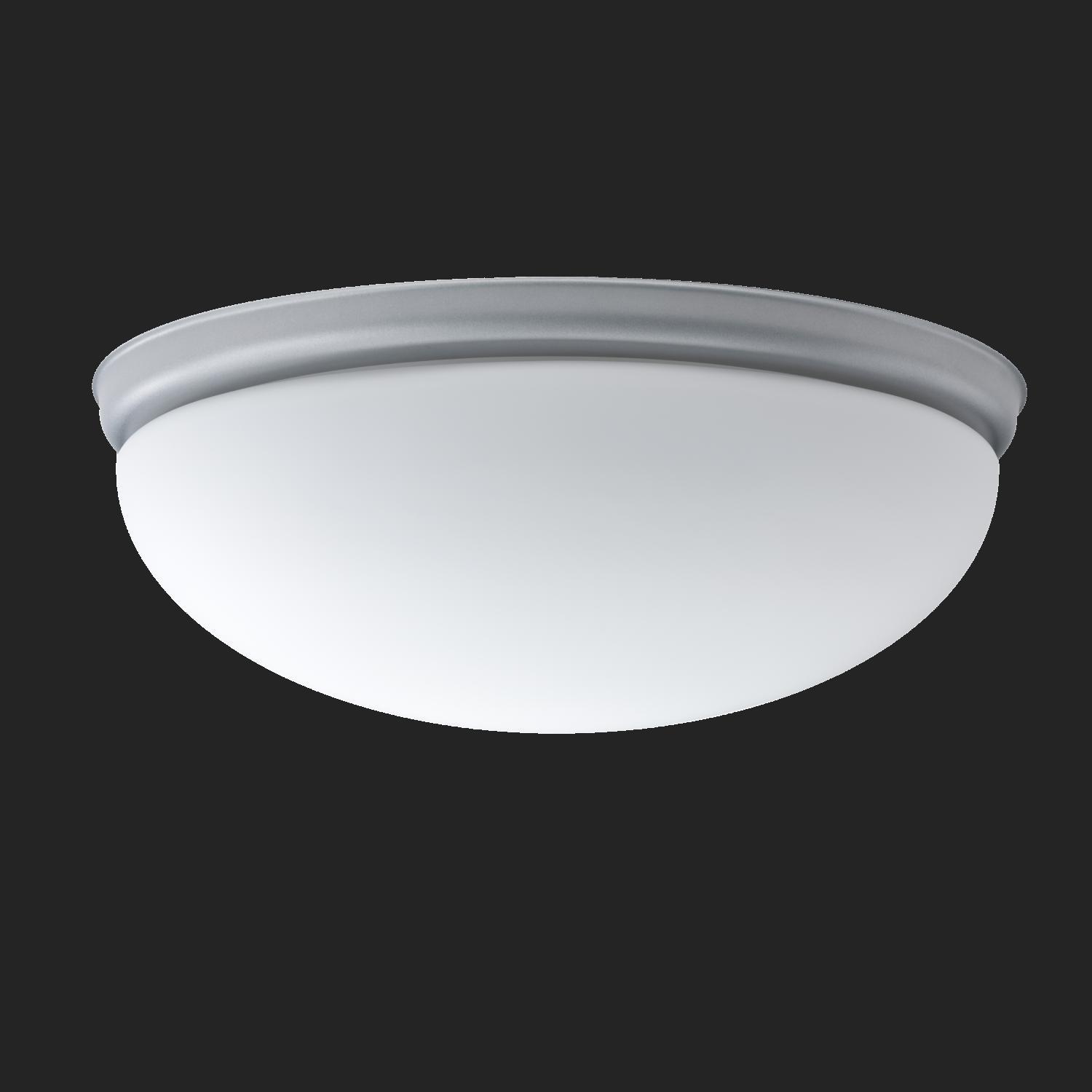 ALMA D2 stropní/nástěnné skleněné svítidlo stříbrná / bílá IP41 100W E27 - OSMONT