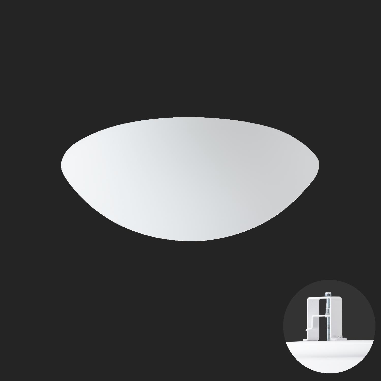 AURA V10 stropní/nástěnné skleněné polovestavné svítidlo bílá IP44 4000 K 14W LED - OSMONT
