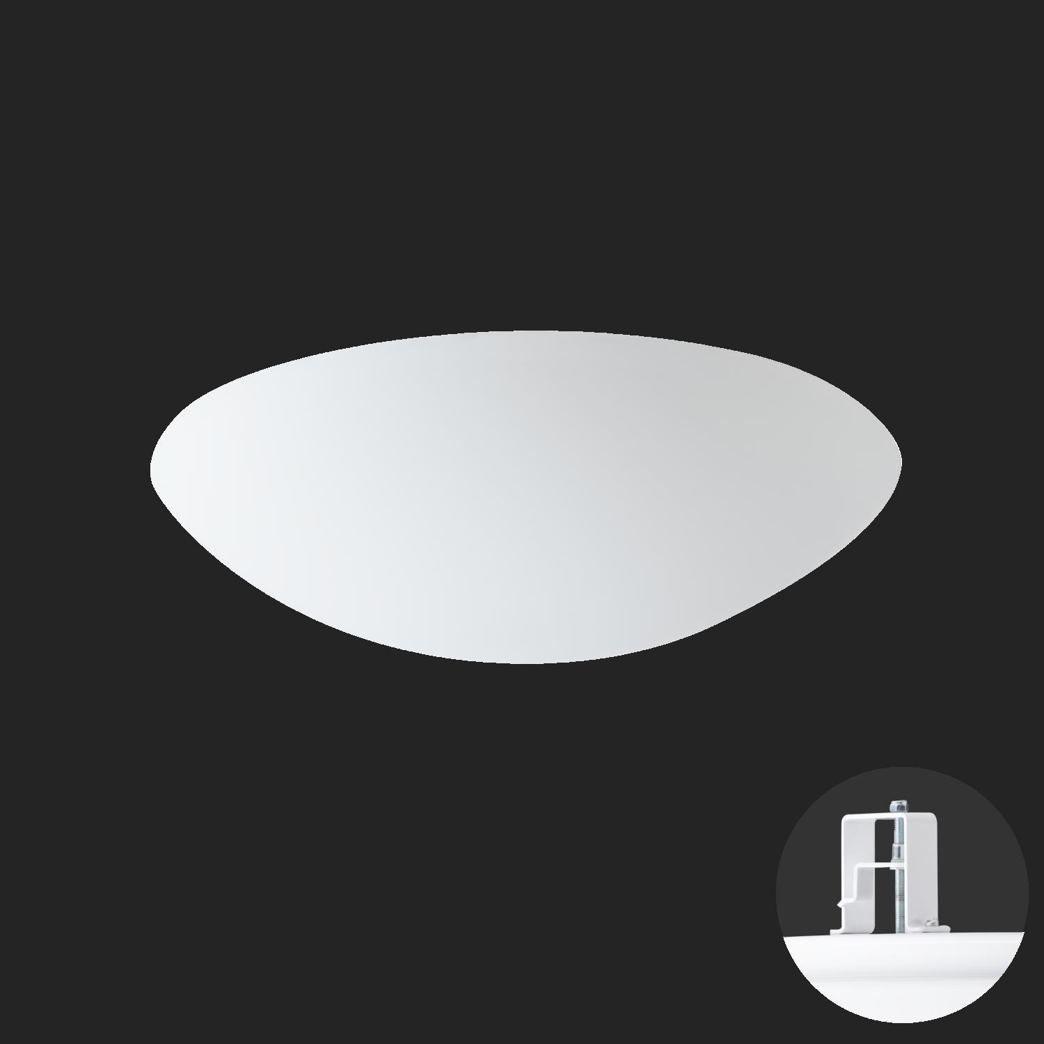 AURA V11 stropní/nástěnné skleněné polovestavné svítidlo bílá IP44 4000 K 27W LED - OSMONT