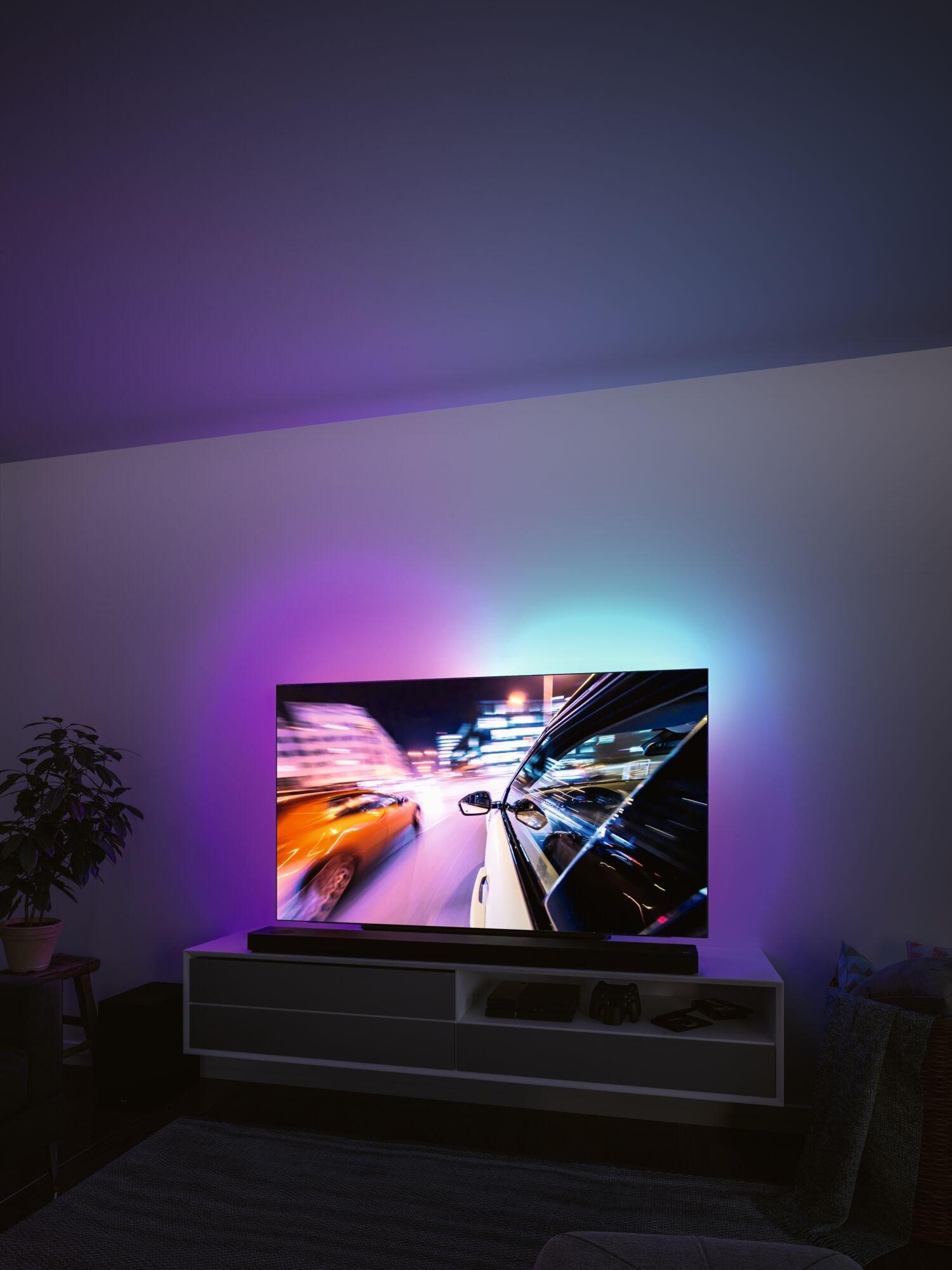 EntertainLED USB LED Strip osvětlení TV 65 Zoll 2,4m 4W 60LEDs/m RGB+ - PAULMANN