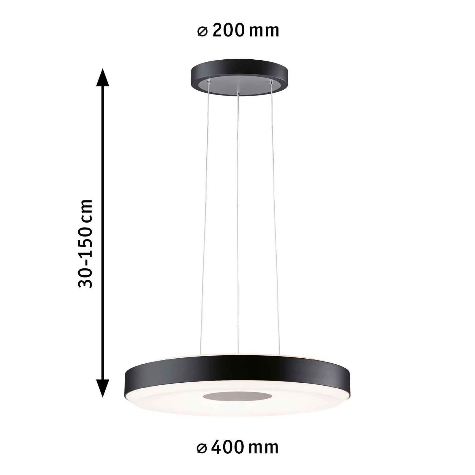 LED závěsné svítidlo Smart Home Zigbee Puric Pane 2700K / 11 / 1x7W černá/šedá stmívatelné - PAULMANN
