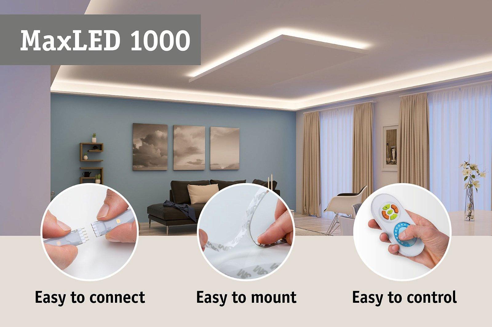 MaxLED 1000 LED Strip Full-Line COB základní sada 1,5m 18W 528LEDs/m 2700K 40VA - PAULMANN