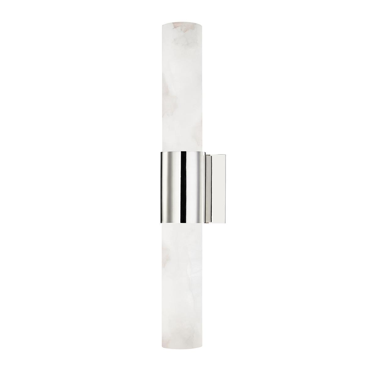 Levně Nástěnné svítidlo BARKLEY ocel/alabastr nikl/bílá E27 2x40W - HUDSON VALLEY
