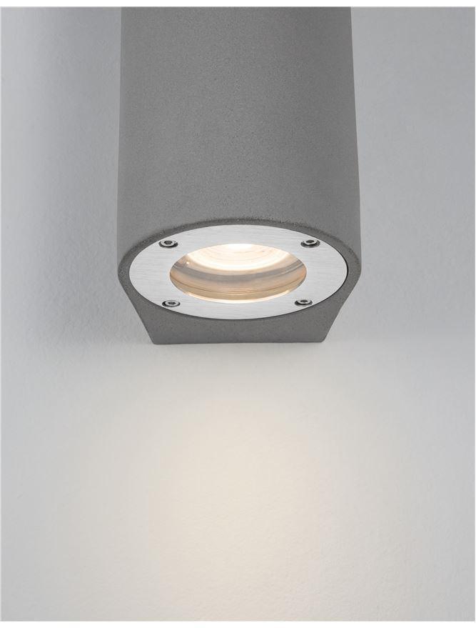 Venkovní nástěnné svítidlo LIDO šedý beton skleněný difuzor GU10 2x7W IP65 100-240V bez žárovky světlo nahoru a dolů - NOVA LUCE