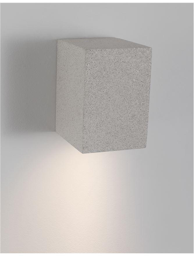 Venkovní nástěnné svítidlo FUENTO bílý pískovec skleněný difuzor GU10 1x7W IP65 100-240V bez žárovky světlo dolů - NOVA LUCE