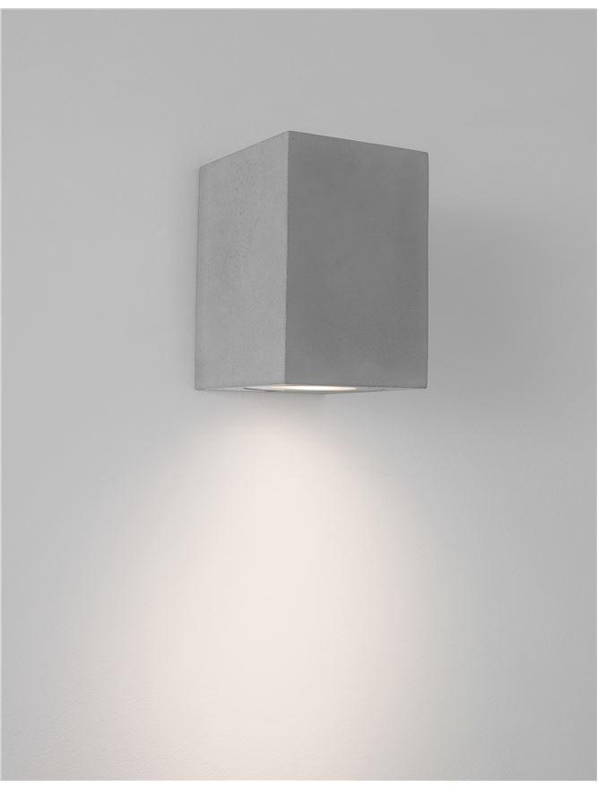 Venkovní nástěnné svítidlo FUENTO šedý beton skleněný difuzor GU10 1x7W IP65 100-240V bez žárovky světlo dolů - NOVA LUCE
