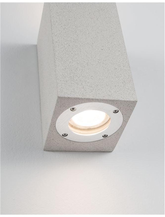 Venkovní nástěnné svítidlo FUENTO bílý pískovec skleněný difuzor GU10 2x7W IP65 100-240V bez žárovky světlo nahoru a dolů - NOVA LUCE
