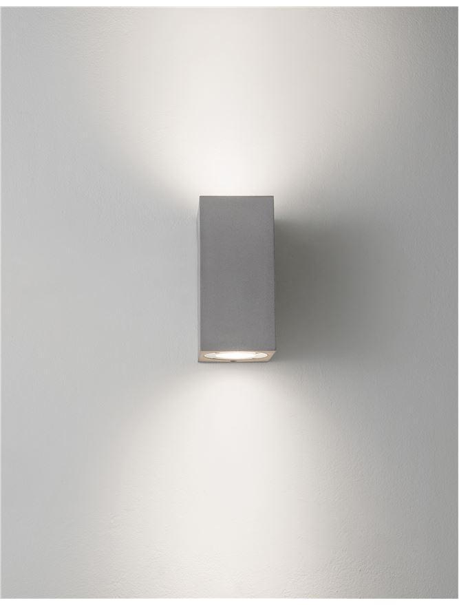 Venkovní nástěnné svítidlo FUENTO šedý beton skleněný difuzor GU10 2x7W IP65 100-240V bez žárovky světlo nahoru a dolů - NOVA LUCE