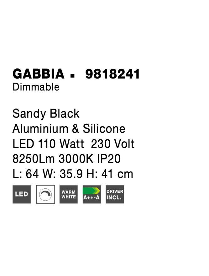 Stropní svítidlo GABBIA černý hliník a silikon LED 110W 230V 3000K IP20 stmívatelné - NOVA LUCE