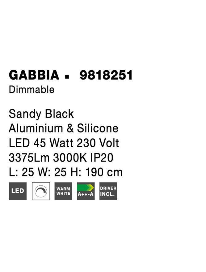 Závěsné svítidlo GABBIA černý hliník a silikon LED 45W 230V 3000K IP20 stmívatelné - NOVA LUCE