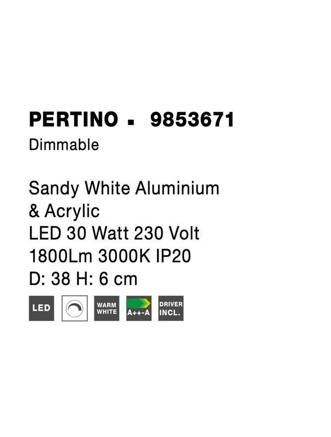Stropní svítidlo PERTINO bílý hliník a akryl LED 30W 230V 3000K IP20 stmívatelné - NOVA LUCE