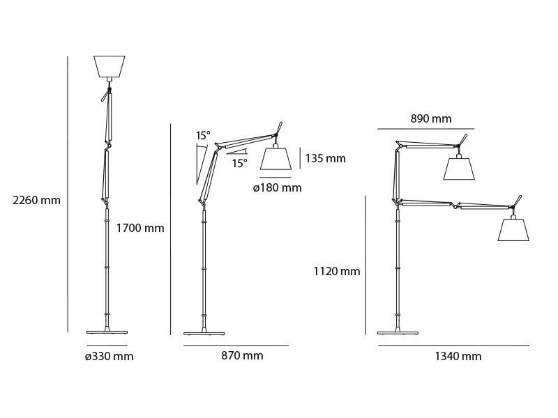 Tolomeo basculante tavolo - tělo lampy s pergamenovým difuzorem 180 - ARTEMIDE