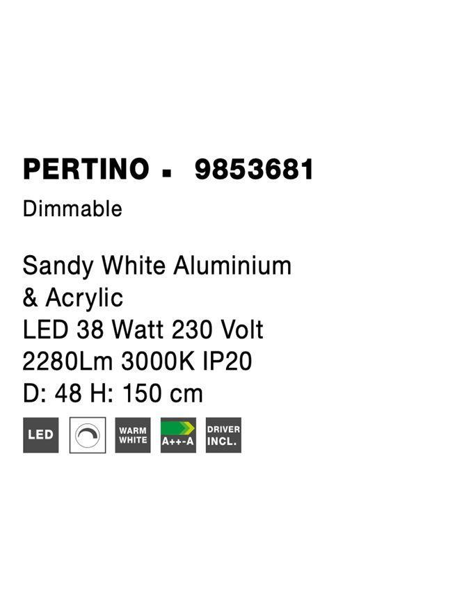 Závěsné svítidlo PERTINO bílý hliník a akryl LED 38W 230V 3000K IP20 stmívatelné - NOVA LUCE