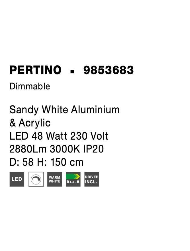 Závěsné svítidlo PERTINO bílý hliník a akryl LED 48W 230V 3000K IP20 stmívatelné - NOVA LUCE
