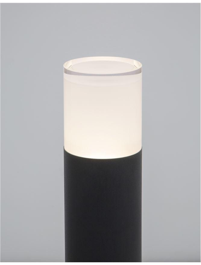 Venkovní sloupkové svítidlo NOTEN LED černý hliník čirý a bílý akryl 8W 3000K 220-240V IP65 120st. IP65 - NOVA LUCE