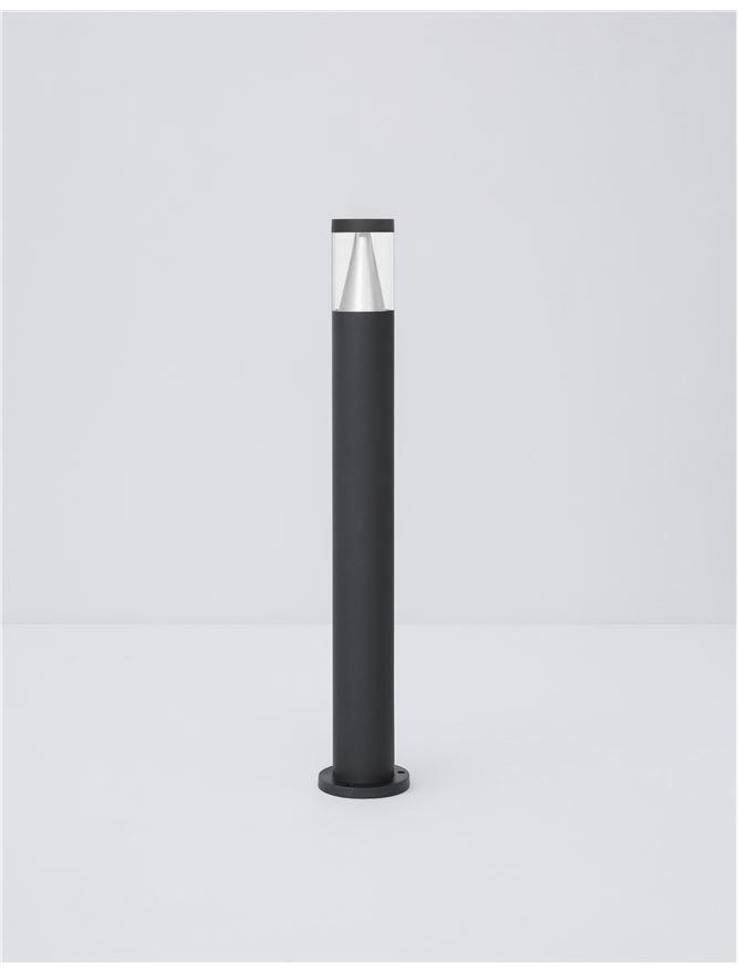 Venkovní sloupkové svítidlo ROCK černý hliník stříbrný hliník a čirý akryl LED 8W 3000K 220-240V 120st. IP65 - NOVA LUCE