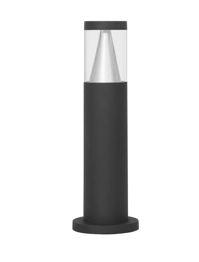 Venkovní sloupkové svítidlo ROCK černý hliník stříbrný hliník a čirý akryl LED 8W 3000K 220-240V 120st. IP65 - NOVA LUCE