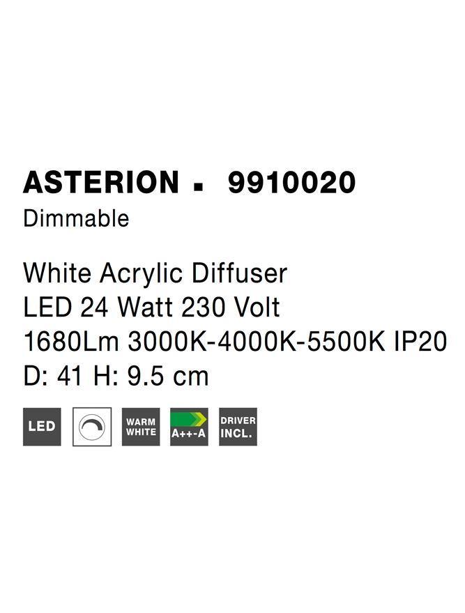 Stropní svítidlo ASTERION bílý akrylový difuzor LED 2x24W 230V 3000K-4000K-5500K IP20 stmívatelné - NOVA LUCE