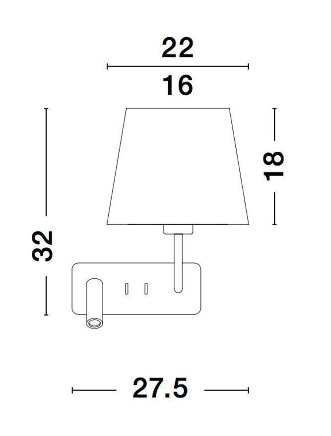 Nástěnné svítidlo SAVONA bílé stínidlo a černý hliník nastavitelné - vypínač na těle LED Samsung 3W 3000K E27 1x12W 230V IP20 bez žárovky čtecí lampička - NOVA LUCE