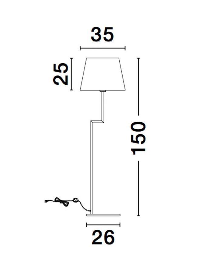 Stojací lampa SAVONA černý hliník E27 1x12W 230V IP20 bez žárovky - NOVA LUCE