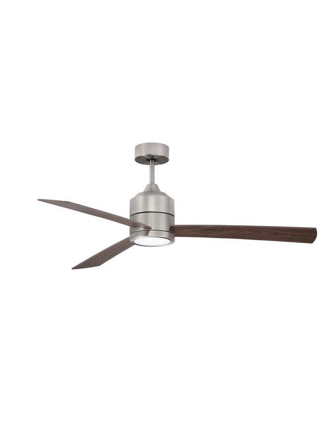 Stropní ventilátor AXEL nerez hliník a listy z teakového dřeva a ořechu - NOVA LUCE