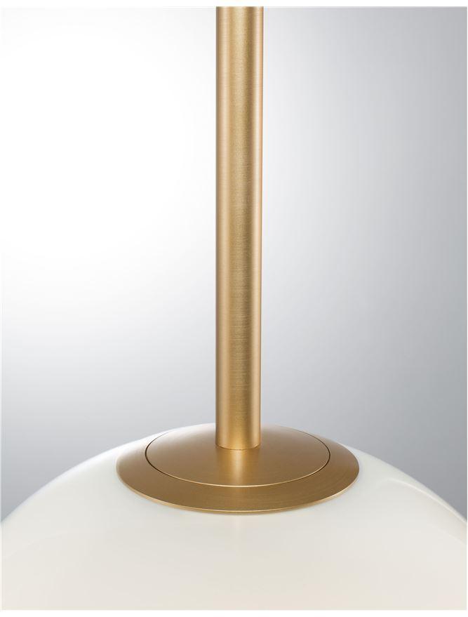Závěsné svítidlo CANTONA bílé opálové sklo mosaz zlatá E27 1x12W 230V IP20 bez žárovky - NOVA LUCE