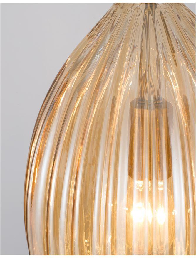 Závěsné svítidlo LINGUA mosazný kov šampaň sklo E27 1x12W 230V IP20 bez žárovky - NOVA LUCE
