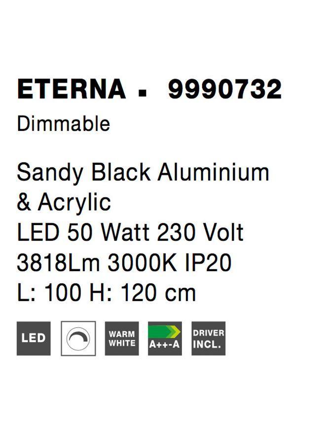 Závěsné svítidlo ETERNA černý hliník a akryl LED 50W 230V 3000K IP20 stmívatelné - NOVA LUCE