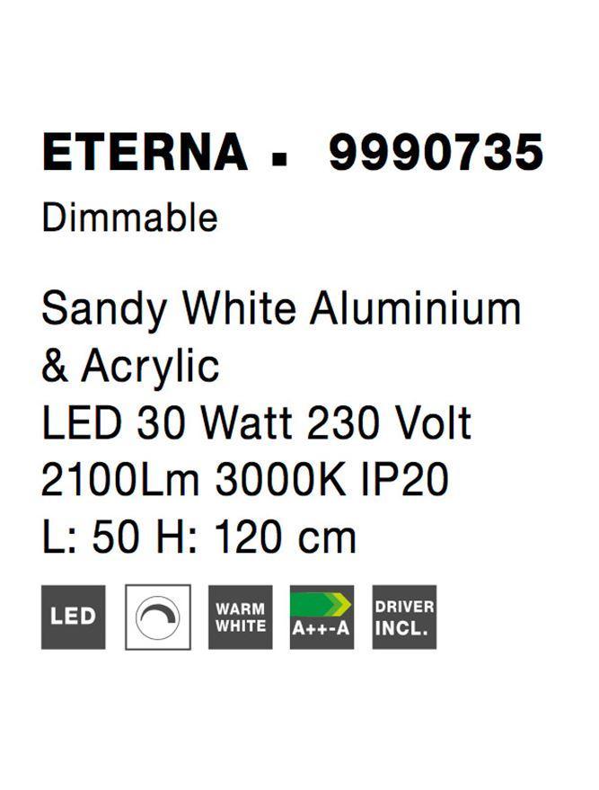 Závěsné svítidlo ETERNA bílý hliník a akryl LED 30W 230V 3000K IP20 stmívatelné - NOVA LUCE