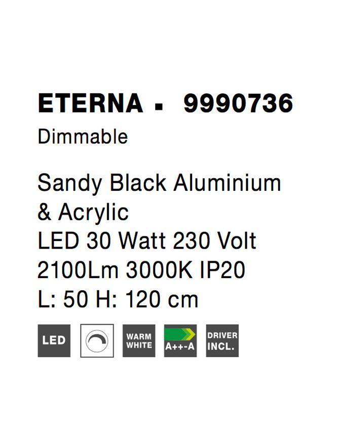 Závěsné svítidlo ETERNA černý hliník a akryl LED 30W 230V 3000K IP20 stmívatelné - NOVA LUCE
