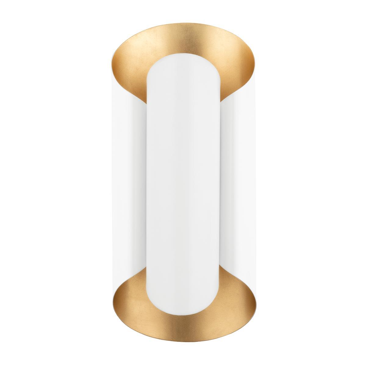 Levně Nástěnné svítidlo BANKS ocel zlatá/bílá E27 2x40W - HUDSON VALLEY