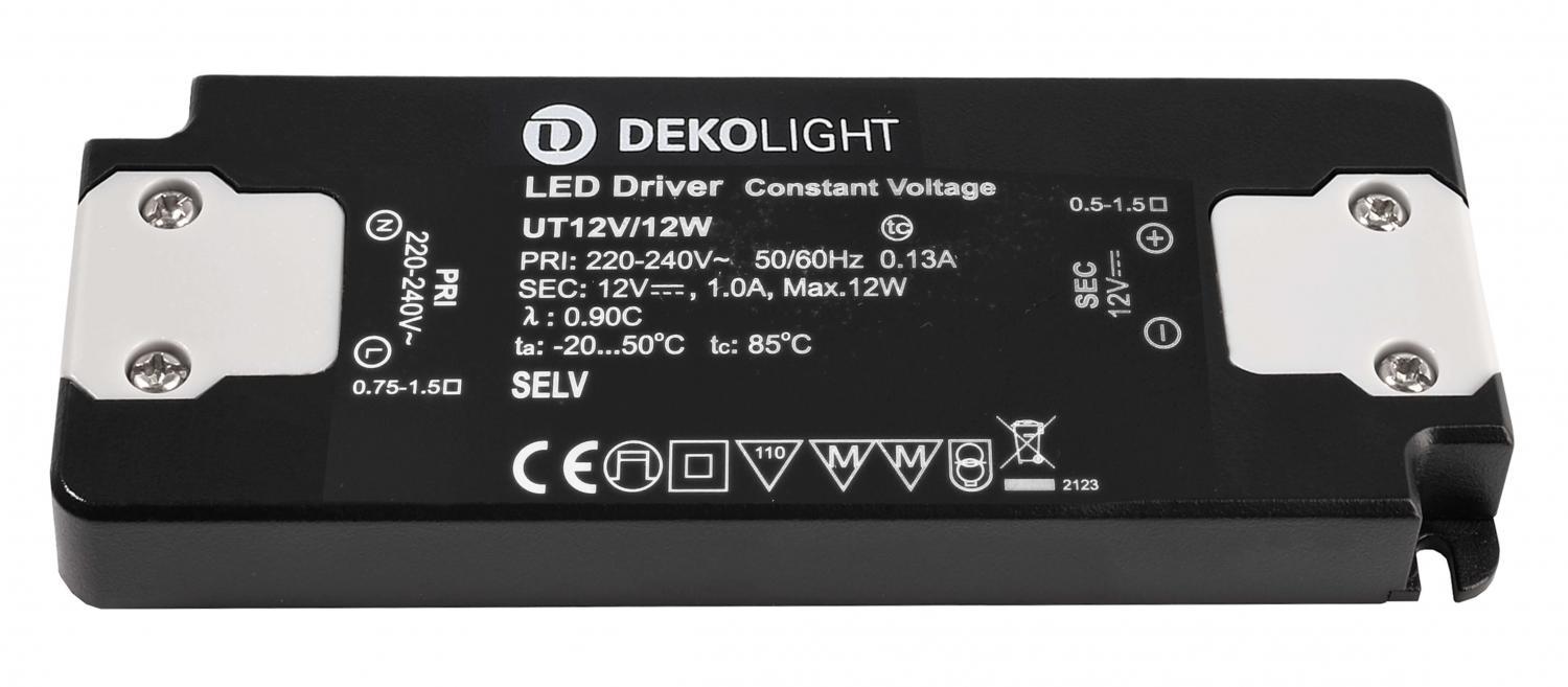 Levně AKCE Deko-Light LED-napájení FLAT, CV, UT12V/12W konstantní napětí 0-1000 mA IP20 12V DC 12,00 W - LIGHT IMPRESSIONS