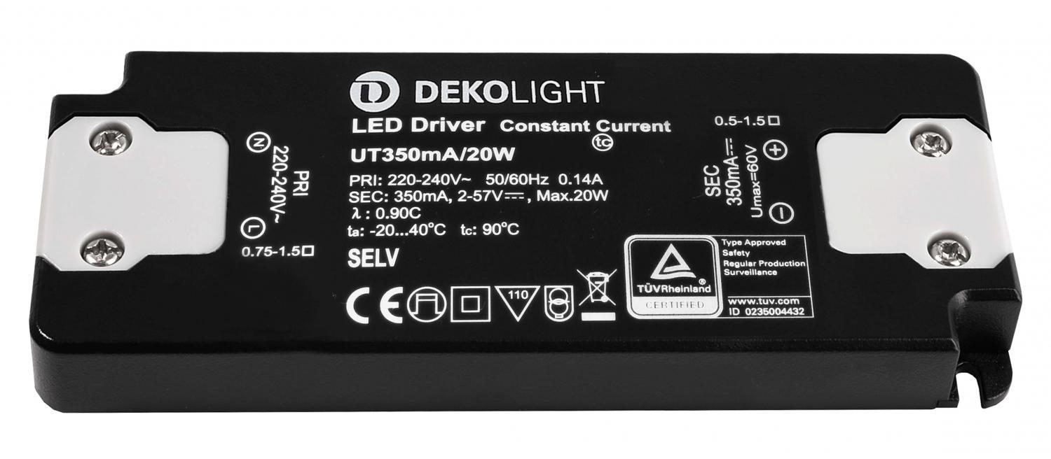 Levně AKCE Deko-Light LED-napájení FLAT, CC, UT350mA/20W konstantní proud 350 mA IP20 2-57V DC 0,70-20,00 W - LIGHT IMPRESSIONS