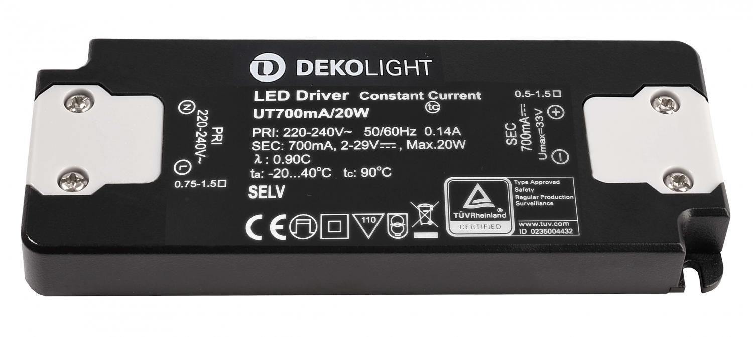 Levně AKCE Deko-Light LED-napájení FLAT, CC, UT700mA/20W konstantní proud 700 mA IP20 2-29V DC 1,40-20,00 W - LIGHT IMPRESSIONS