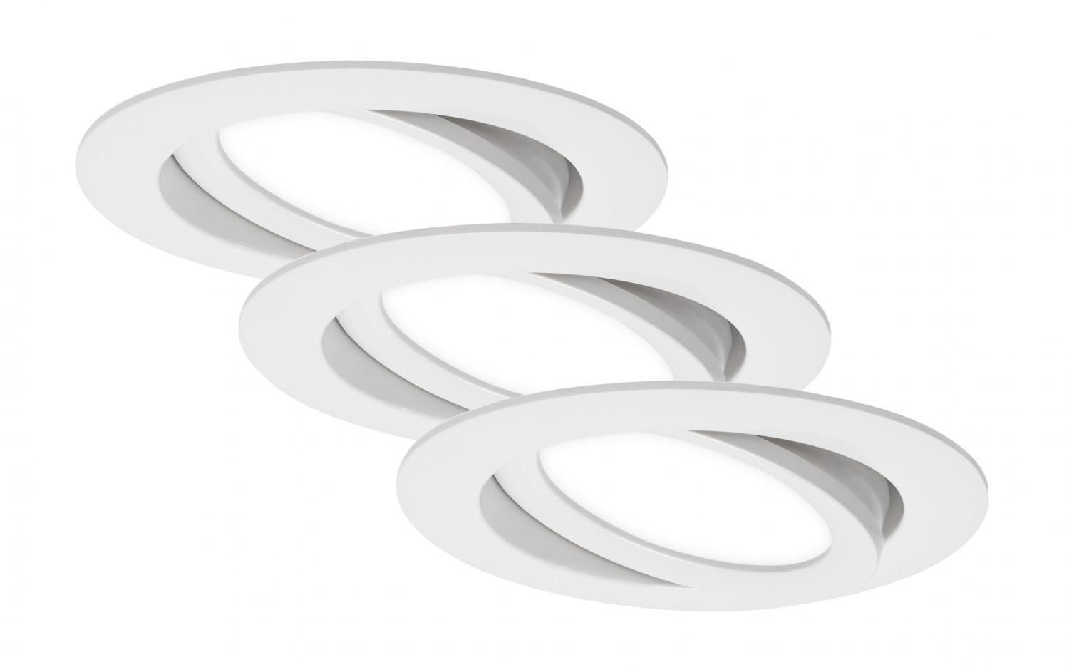 Levně 3ks sada LED vestavné svítidlo, pr. 10,6 cm, 7 W, bílé - BRILONER