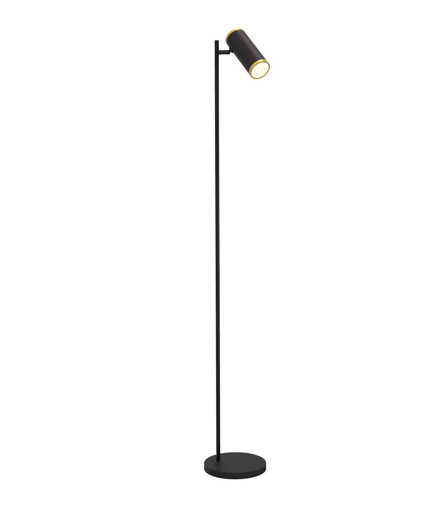 Levně Stojací lampa Toulouse 1x 10W LED 1050lm 3000K černá + zlatá - WOFI