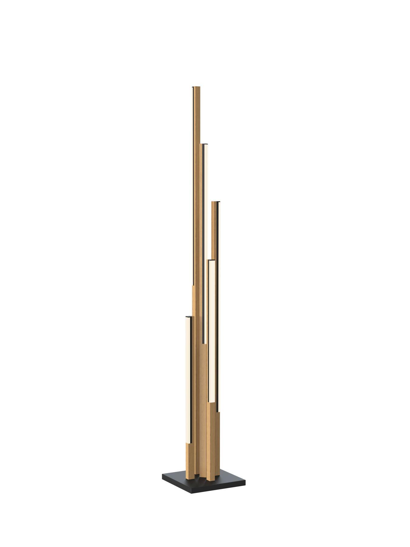 Levně Stojací lampa Catania 1x 24W LED 2350lm 3000K černá + dřevo - WOFI
