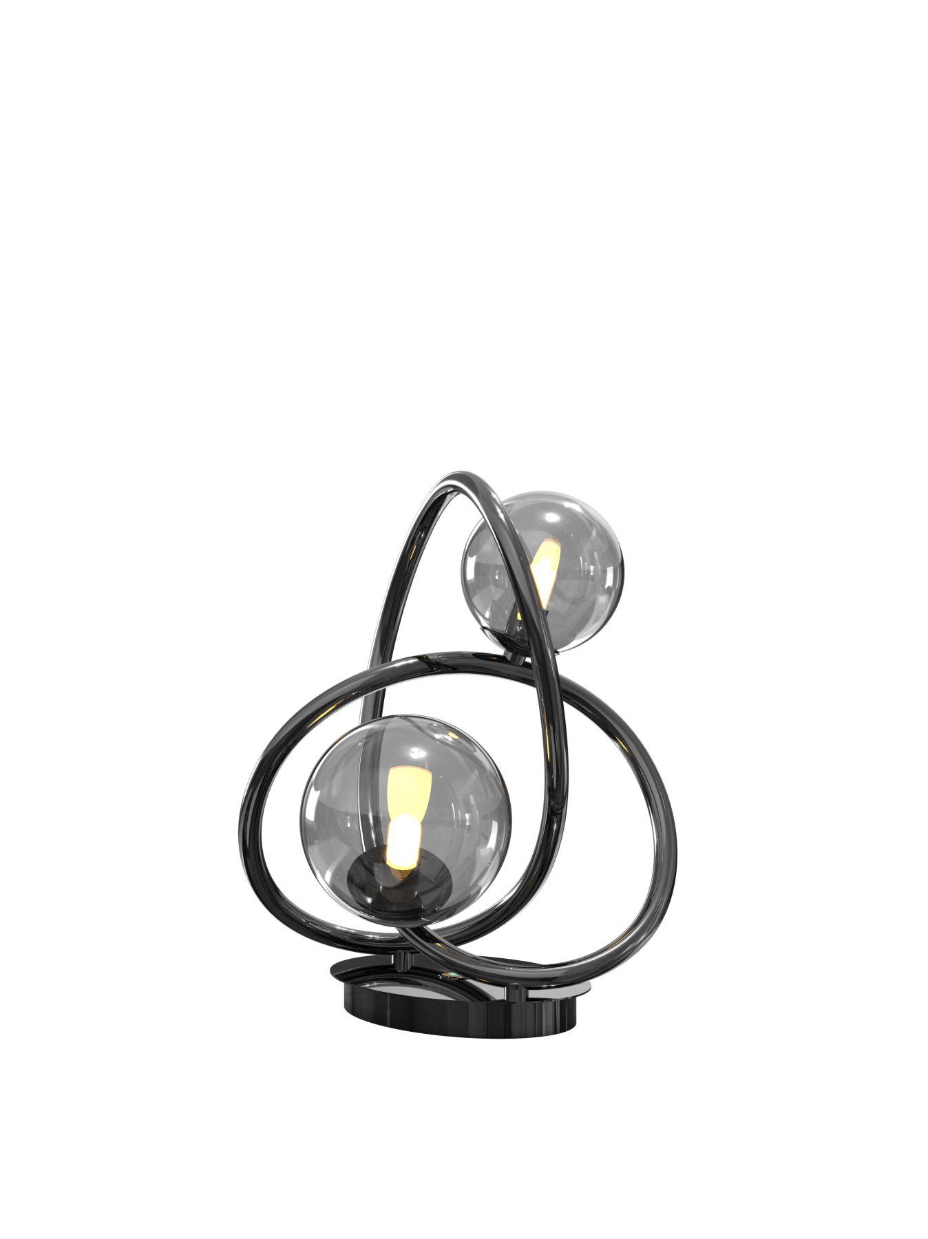 Levně Stolní lampa Nancy 2x 3,5W G9 780lm 3000K černý chrom + kouřová - WOFI
