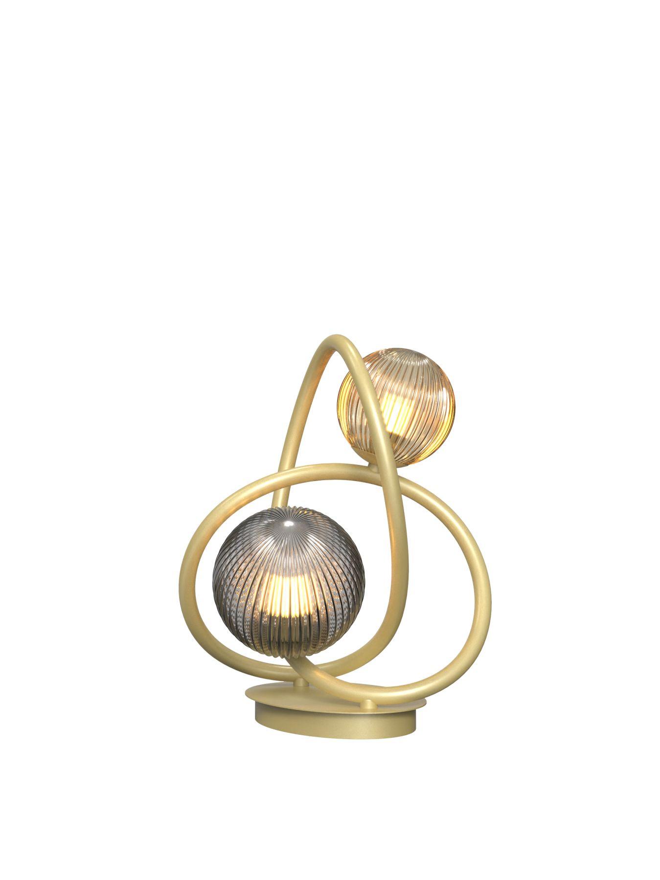 Levně Stolní lampa Metz 2x 3,5W G9 780lm 3000K zlatá + kouřová - WOFI