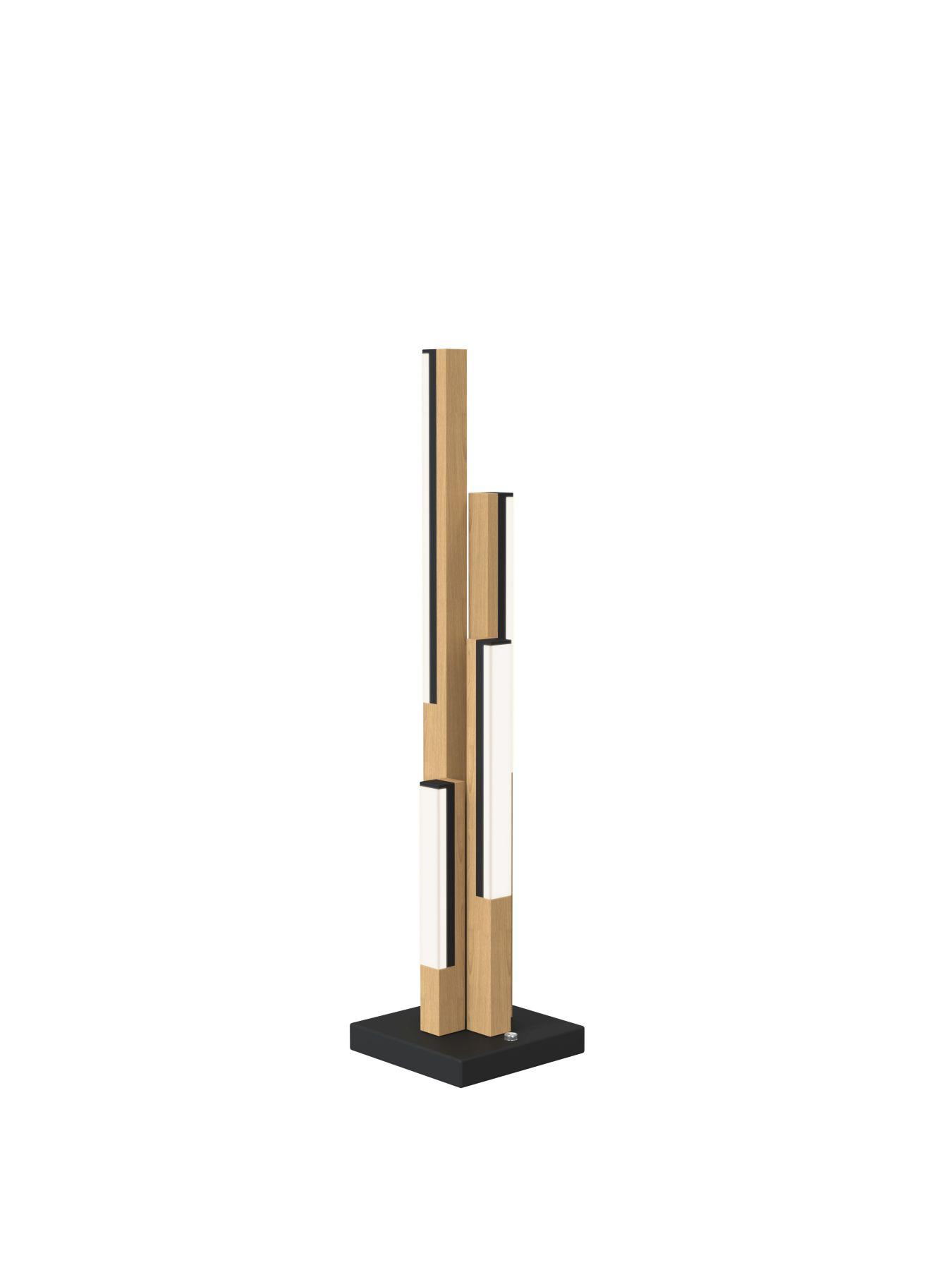 Levně Stolní lampa Catania 1x 10,5W LED 1100lm 3000K černá + dřevo - WOFI