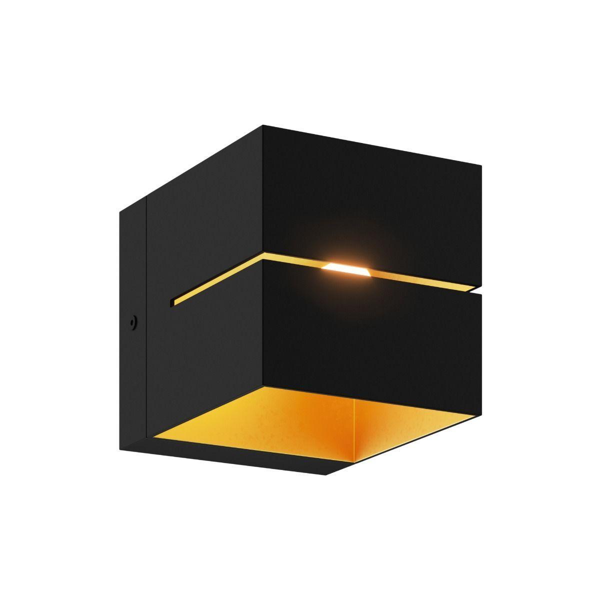 Levně AKCE - Nástěnné svítidlo TRANSFER WL 2 černá-zlatá 91067 - ZUMALINE