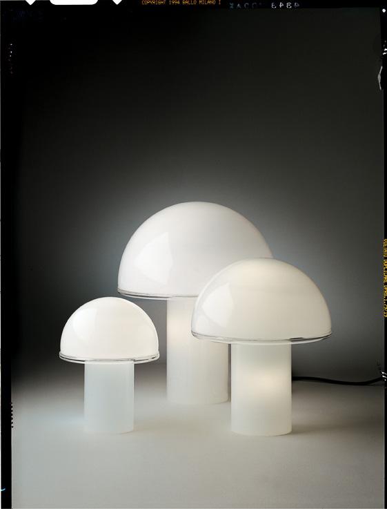 Stolní lampa ONFALE GRANDE 1x70W, 1x18W opál sklo, výška 44cm - ARTEMIDE