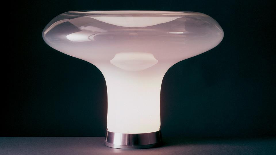 Stolní lampa LESBO 1x70W foukané kouřové sklo, IP20, stmívač - ARTEMIDE